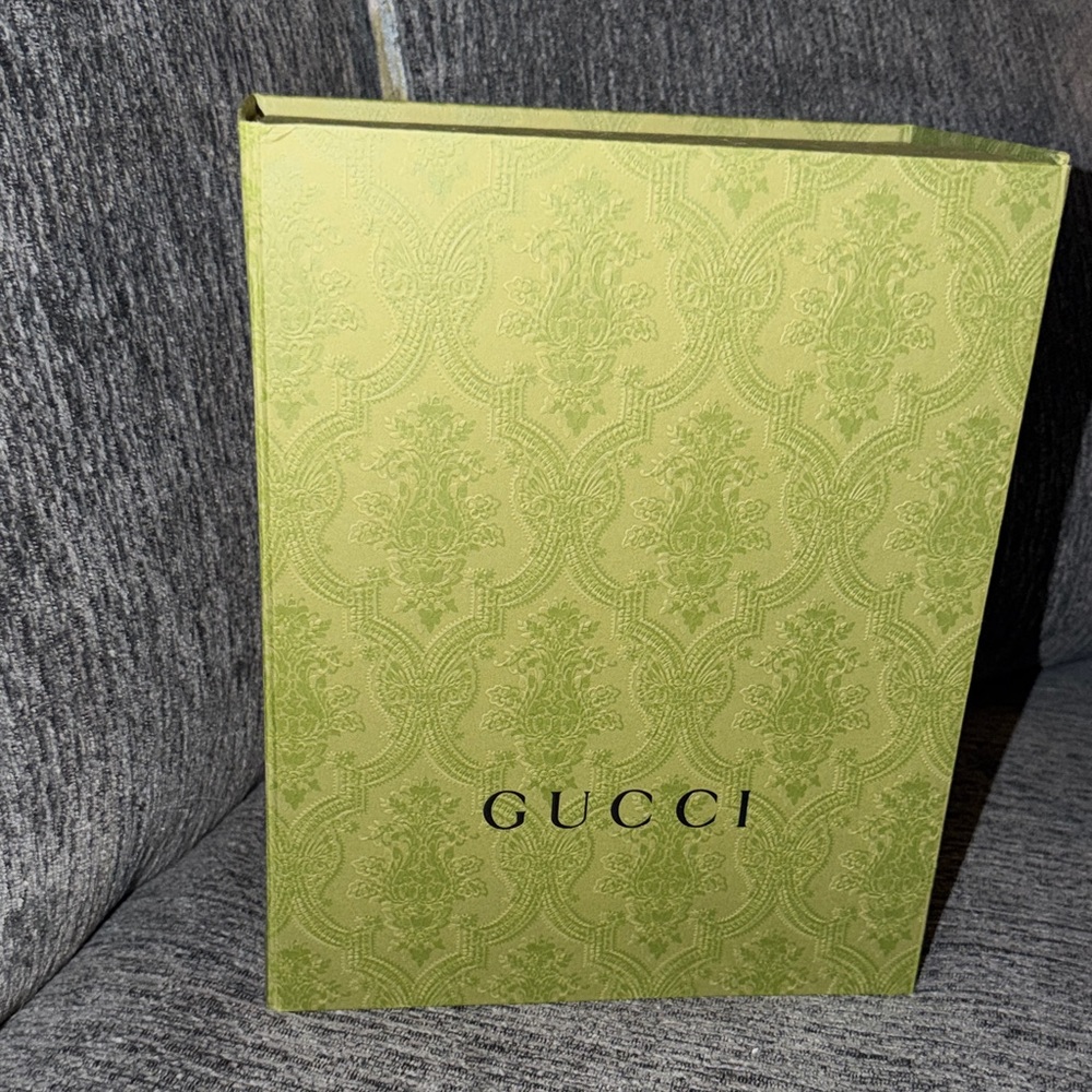 Gucci Olive Embossed Box 10 1/2 x 8 1/2 x 4 1/5